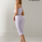 Vestido ajustado de 2 piezas una manga.