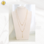 Collar 3 perlas doradas